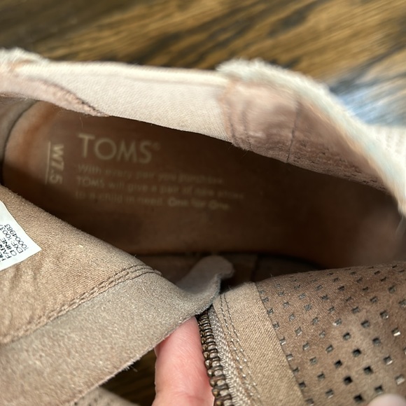 Toms Stucco Suede Perforated Open Toe Bootie - Picture 6 of 7